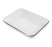 SHINEOFI Bandeja para Hornear Esmaltada de 24x35x6 Cm, Resistente al Calor Desgaste, Molde Antiadherente para Alimentos, Recipiente Ligero para Almacenar y Cocinar en Color Aleatorio