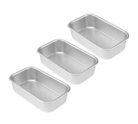 SHINEOFI Bandeja para Hornear Pan 3 Piezas Molde Cuadrado para Pastel y Tostadas Acero Resistente Alta Temperatura Utensilio Ecológico para Cocina Casera y Repostería Profesional