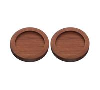 SHINEOFI Bandeja Redonda de Madera de Acacia para Molinillos de Sal y Pimienta, Soporte para Tarros Pequeños, Organizador de Especias de Cocina, Base Doble para Salero y Pimentero,
