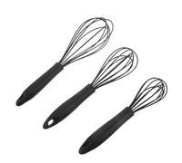 SHINEOFI Batidor de Silicona Manual 3 Piezas Pequeño Mediano Grande para Cocina y Repostería Resistente al Calor Antiadherente Espumador de Leche y Huevos Utensilios para Mezclar y