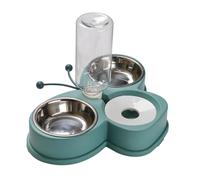 SHINEOFI Bebedero y Comedero Automático Doble para Perros y Gatos Antideslizante con Botella Transparente Desmontable Diseño Inclinable para Salud de Mascotas Accesorio Seguro y Resistente