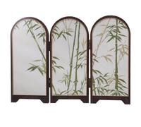 SHINEOFI Biombo Chino Plegable Mini de Sobremesa Diseño de Hojas de Bambú, Decoración Oriental para Escritorio, Adorno Decorativo y Divisor de Ambientes para Hogar y Oficina