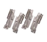 SHINEOFI Bisagra Resorte de Acero Niquelado, Soporte de Tapa Plegable 85° para Puertas de Gabinete y Sofá, Color Plata, 2 Pares, Herrajes para Muebles y Armarios de Cocina