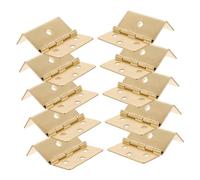 SHINEOFI Bisagras de Hierro Vintage para Muebles y Cajas de Madera, 10 Piezas, Operación Suave y Resistente al Óxido, Estilo Clásico Dorado para Uso en Interiores