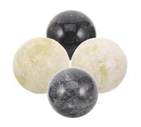 SHINEOFI Bolas Decorativas de Piedra de Mármol Natural 4 Unidades 2 Negras 2 Blancas Relleno para Cuencos y Jarrones Decoración para Mesa de Comedor Hogar y Oficina Estilo Rústico