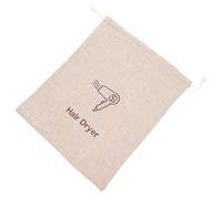 SHINEOFI Bolsa de Almacenamiento para Secador de Pelo con Cordón, Resistente al Agua Polvo, de Lino Sintético Color Caqui, Adecuado para Hoteles y Pensiones