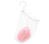 SHINEOFI Bolsa de Malla Colgante de Almacenamiento, 1 Pieza, Blanco | PP y Poliéster, Abertura Amplia Gancho Giratorio, para Cosméticos y Botellas de Champú