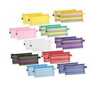 SHINEOFI Bolsa para Lápices Multiusos Cremallera para Estudiantes y Niños, Nylon Resistente, Paquete de 20 Unidades de Colores Aleatorios, Organizador Portátil para Escuela Color Aleatorio