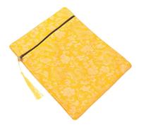 SHINEOFI Bolsa para Libros Budistas Amarilla Motivo de Dragón 20x25 Cm, Funda de Seda Bordada para Escrituras Religiosas, Organizador de Textos y Documentos, Accesorio para Lectura