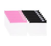 SHINEOFI Bolsa para Medicamentos Reutilizable 14 Piezas Cierre Hermético, Tamaño 7,6 X 7 Cm, Material Eva Transparente Negro y Rosa, Adecuado para Viaje y Organización Portátil