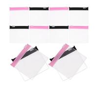 SHINEOFI Bolsas Reutilizables para Medicamentos de Viaje, 14 Piezas (7 Transparentes Negras 7 Transparentes Rosas), Tamaño 7.6 X 7 Cm, Bolsa Eva Cremallera para Organizar y Almacenar