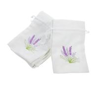 SHINEOFI Bolsitas de Lavanda Bordadas 10x14 Cm Algodón Crema con Cordón para Ambientador de Cajón, Bolsas Pequeñas Decorativas para Boda y Obsequio, Pack 20 Unidades