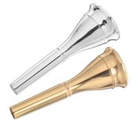 SHINEOFI Boquilla de Repuesto para Trompa de Metal, Paquete Doble en Dorado y Plata, Adecuada para Conciertos y Uso en Instrumentos Franceses