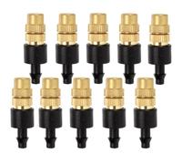 SHINEOFI Boquillas de Cobre Ajustables Diseño de Niebla y Ahorro de Agua 10 para Riego por Goteo Conexión para Manguera 4/7 , Paquete de 10 Piezas para Jardín