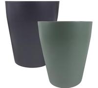 SHINEOFI Bote de Basura Doméstico sin Tapa Ovalado Pequeño 2 Unidades Plástico Colores Azul Oscuro y Verde Oscuro para Cocina, Baño, Oficina y Dormitorio Fácil de Limpiar y Uso Práctico