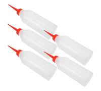 SHINEOFI Botella Dispensadora de Aceite para Máquina de Coser Industrial 500 Ml Set de 5 Unidades de Plástico Flexible Punta de Aguja Roja para Engrasador Mantenimiento Textil y Costura