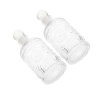 SHINEOFI Botellas Difusoras de Vidrio Tallado Retro 200 Ml Set 2 Piezas Recipientes Vacíos para Aromaterapia Fragancias Hogar y Oficina Decoración Vintage y Purificación Ambiental