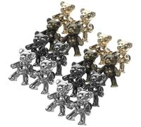 SHINEOFI Botones para Apretar Pantalones Ajustables de Aleación de Zinc, Diseño Desmontable de 40mm X 27mm Figura de Oso, 8 Pares Multicolor para Jeans, Faldas y Costura DIY