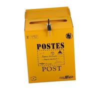 SHINEOFI Buzón de Correo con Cerradura de Hierro Resistente Estilo Retro Americano para Montaje Pared Caja de Versátil para Exterior Interior Color con Llave