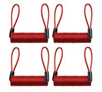 SHINEOFI Cable de Bloqueo de Disco Dos Orificios para Bicicleta de Acero Recordatorio Rojo, Portátil y Resistente Paquete de 4 Piezas para Manillar y Seguridad