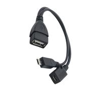 SHINEOFI Cable Otg Micro USB con Alimentación para Teléfonos Inteligentes y Tabletas Adaptador USB de Usar Compatible con Dispositivos Otg 1 Color Negro