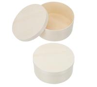 SHINEOFI Caja de Almacenamiento de Madera para Tartas Redondas 2 Unidades de 125X55 CM Doble Capa para Cheesecake Mousse y Postres Adecuado para Repostería y Eventos Familiares