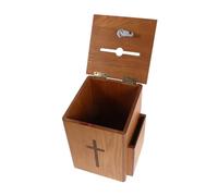 SHINEOFI Caja de Donaciones de Madera Cerradura y Tapa Abatible Urna de Votación Pública Compacta 195X202X255 CM Color Negro Buzón de Sugerencias Anónimo para Recaudación de Fondos