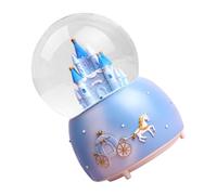 SHINEOFI Caja de Música Bola de Cristal Azul Luz y Melodía Decoración Romántica de Castillo de Cuento de Hadas para Escritorio Adorno Decorativo sin Pilas Figura Musical para Hogar