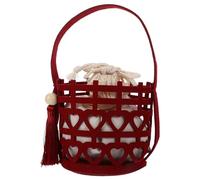 SHINEOFI Caja de Obsequio para Boda Estilo Chino Asa Diseño Doble Felicidad Color Rojo Material Fieltro Grueso Bolsa Interior y Borlas Caja para Dulces y Regalos en Celebraciones