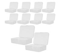 SHINEOFI Caja de Plástico Transparente con Tapa Hermética 8 Piezas Tamaño 125X85X35 MM Caja Organizadora Pequeña para Manualidades Joyería y Almacenamiento de Objetos Pequeños