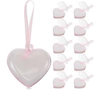 SHINEOFI Caja Transparente en Forma de Corazón 15 Unidades Rosa para San Valentín, Contenedores Rellenable para Dulces y Regalos, Decoración Festiva Reutilizable para Fiestas y Hogar
