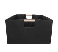 SHINEOFI Cajas de Almacenamiento de Tela Plegables 2 Pcs 42X31X17 CM con Asas Negras Cestas Organizadoras Versátiles para Armarios Estantes y Ordenación del Hogar