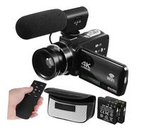 SHINEOFI Cámara de Vlogueo Digital HD Pantalla Táctil IPS de 3 Pulgadas, Zoom 18x y Grabación 4k, Cámara Falsa Negra para Vlogs