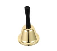 SHINEOFI Campana de Mano Clásica Inoxidable Campana de Servicio Dorada con Mango de Madera Timbre Fuerte para Escuelas Bodas y Restaurantes Versátil
