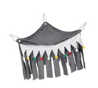 SHINEOFI Casa Escondite para Hámster y Conejos Pequeña Hamaca Esquinera de Tela Gris de Tres Lados Borlas Colgante para Jaula Rincón Seguro para Animales Pequeños