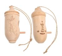 SHINEOFI Casita para Pájaros Colgante de Madera Natural para Exteriores Nido para Colibríes Pequeños Kit Decorativo para Jardín y Patio 2 Piezas Tamaño 4 y 6