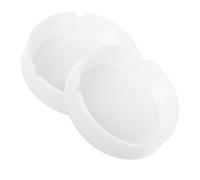 SHINEOFI Cenicero Anticaídas de Plástico Blanco A5, Set de 2 Piezas, Diseño Redondo Resistente para Interiores y Exteriores, Cenicero Portátil Fácil de Limpiar Adecuado para Hogar y