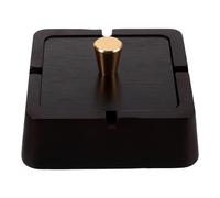 SHINEOFI Cenicero Decorativo de Madera con Tapa y Interior de Acero Inoxidable, Diseño Oriental Clásico, Resistente al Viento y Aislamiento de Olores para Oficina y Exteriores
