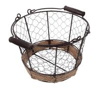 SHINEOFI Cesta de Alambre de Hierro Pequeña con Asa Cesta Decorativa Vintage para Frutas Verduras Almacenamiento Doméstico para Escritorio y Hogar