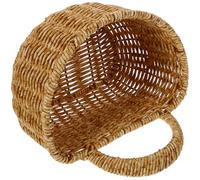 SHINEOFI Cesta de Almacenamiento Tejida a Mano de Ratán Sintético Grande Cesta Colgante de Pared para Cocina y Baño Organizador Multiusos para Frutas y Verduras Resistente