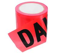 SHINEOFI Cinta de Advertencia de Seguridad No Adhesiva 75 MM Roja y Negra Rollo de 100 M Resistente al Desgarro para Áreas Peligrosas Construcción y Escenas de Crimen