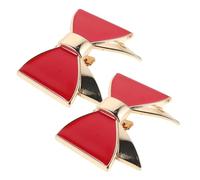 SHINEOFI Clips para Zapatos Lazo Rojo de Aleación de Zinc, Accesorios Elegantes y Desmontables para Tacones Altos, Perfectos para Bodas y Eventos de Moda