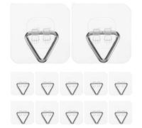 SHINEOFI Colgadores Adhesivos Transparentes para Platos 20 Piezas Gancho Triangular de PVC Reforzado Soporte Vertical para Colgar Platos Decorativos y Utensilios Adecuado para