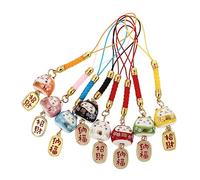 SHINEOFI Colgante De Gato Suerte Para Móvil Accesorio Elegante Para Smartphones Cerámica Duradera Japonés 8 Piezas Decoración Adorable Color Aleatorio