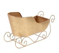 SHINEOFI Colgante de Trineo Dorado en Miniatura para Decoración Navideña de Escritorio, Adorno Clásico de Hierro Adecuado para Fiestas de Disfraces