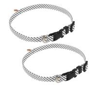 SHINEOFI Collar Ajustable para Perros y Gatos 25-35 Cm, 2 Piezas, Pajarita de Rayas en Color Claro, Material de Poliéster, Adecuado para Bodas y Paseos Seguros de Mascotas