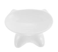 SHINEOFI Comedero para Mascotas de Base Alta de Cerámica Forma de Cara de Gato para Perros y Gatos, Adecuado para Alimentar Cachorros y Mascotas Pequeñas