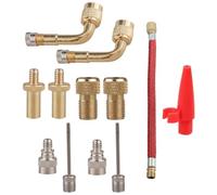 SHINEOFI Conector de Inflado para Neumáticos 12 Piezas, Adaptador de Válvula de Aleación de Aluminio, Cabezal para Bicicleta, Motocicleta y Coche, Accesorio Ligero para Inflador de Ruedas
