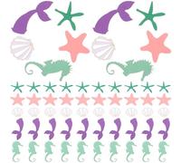 SHINEOFI Confeti de Papel de Colores para Fiesta Temática Océano 100 Piezas Confeti de Sirena y Animales Marinos para Decoración de Cumpleaños y Bodas