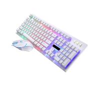 SHINEOFI Conjunto de Teclado y Ratón para Teclado Ergonómico Cable USB Gaming Mecanico para Gamers